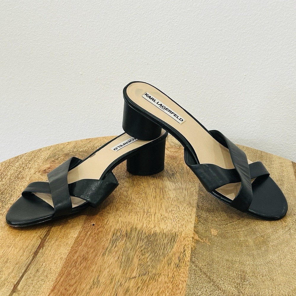 Karl Lagerfeld Paris Fawn heeled sandals Women's Size 9.5 M Block Heel
